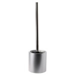 Gedy YU33-73 Silver Finish Round Free Standing Steel Toilet Brush Holder in Resin